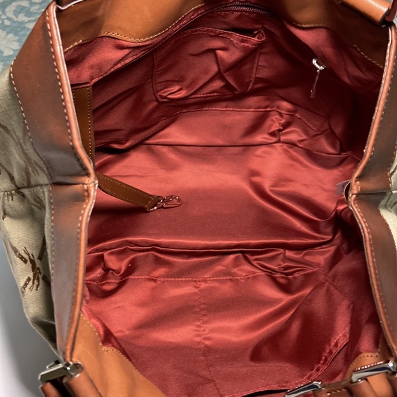 Longchamp Jacquard Leather Shoulder HandBag - Picture 7 of 11